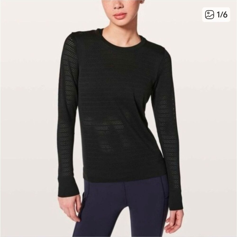 Lululemon Breeze By Long Sleeve *Squad Sz 6 Mesh Perforated